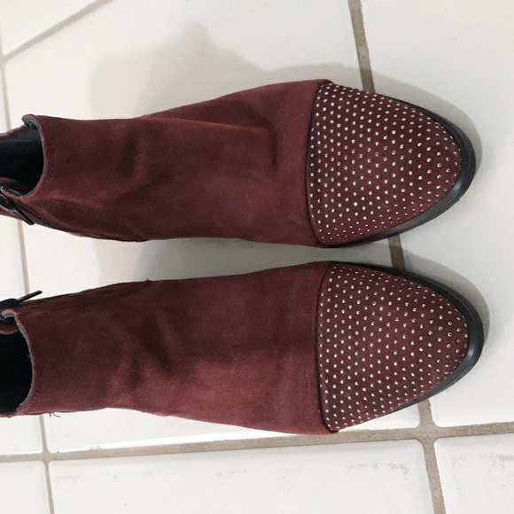 Burgundy ankle boots - Picture 7 of 11